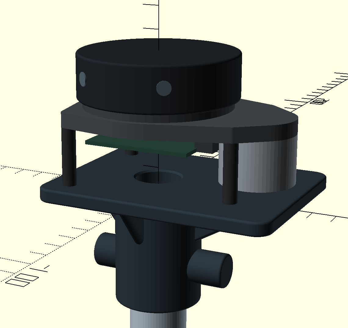 3D model of the proposed LiDAR mount for the top of the metal pipe